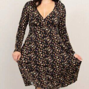 Blue Sky Bamboo Denver V neck hi Lo midi dress Sz L